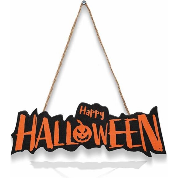 Happy Halloween Door Welcome Sign Small Door Hanging Sign, Pumpkin Halloween - Picture 1 of 8